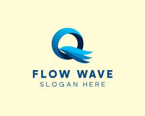 Water Stream Letter Q logo