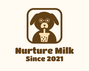 Milk Tea Puppy Dog logo design