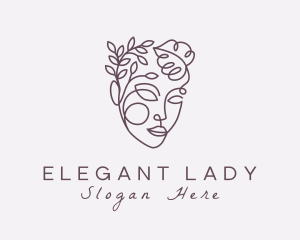 Botanical Face Woman logo design