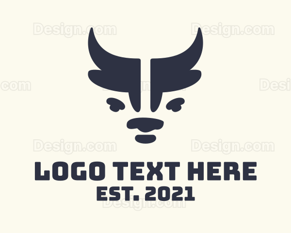 Minimalist Blue Ox Logo