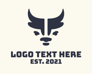 Minimalist Blue Ox logo