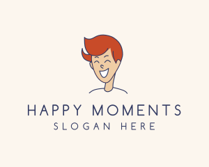 Happy Teenage Boy logo design