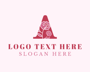 Rose Floral Letter A logo