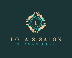 Hands Floral Beautician logo design