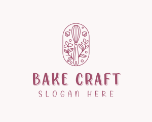 Floral Whisk Baker logo design