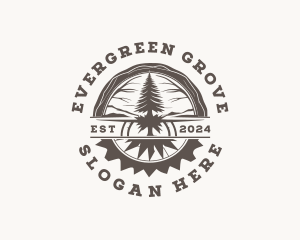 Tree Lumberjack Forest logo design