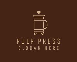 Minimalist French Press logo design