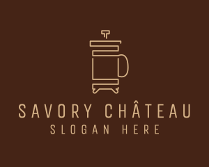 Minimalist French Press logo design