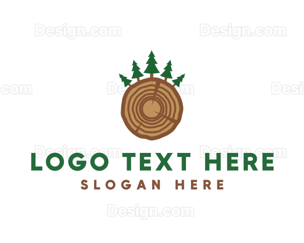 Cedar Pine Wood Forest Logo