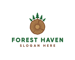 Cedar Pine Wood Forest logo design