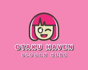 Cute Cartoon Girl logo