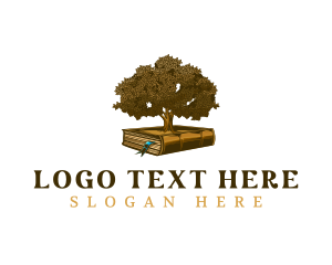 Tree - Tree Book Wisdom logo design