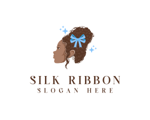 Woman Hair Ribbon logo design