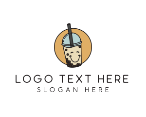 Happy Milk Bubble Tea  logo design