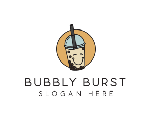 Happy Milk Bubble Tea  logo design