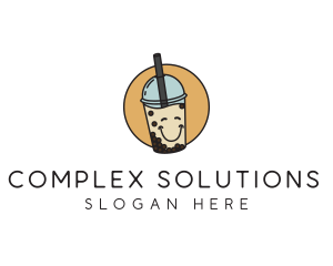 Happy Milk Bubble Tea  logo design