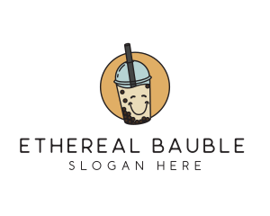 Happy Milk Bubble Tea  logo design