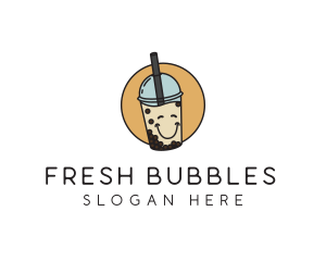 Happy Milk Bubble Tea  logo design