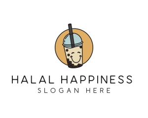 Happy Milk Bubble Tea  logo design