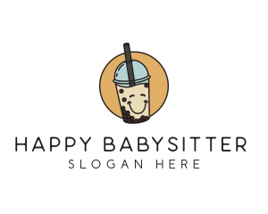 Happy Milk Bubble Tea  logo design