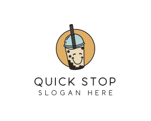 Happy Milk Bubble Tea  logo design