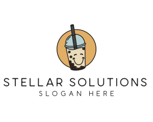 Happy Milk Bubble Tea  logo design