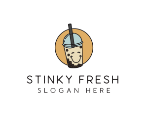 Happy Milk Bubble Tea  logo design