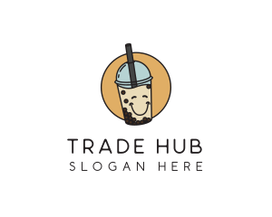 Happy Milk Bubble Tea  logo design