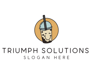 Happy Milk Bubble Tea  logo design