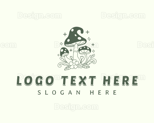 Whimsical Magic Mushroom Logo