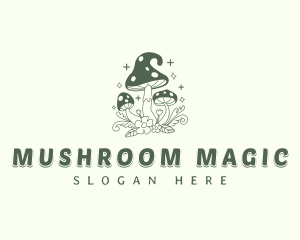 Whimsical Magic Mushroom logo design