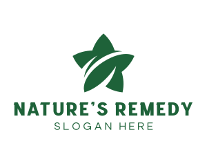 Organic Star Leaf logo design