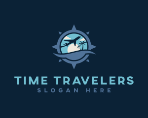 Compass Airplane Travel logo design