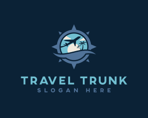 Compass Airplane Travel logo design