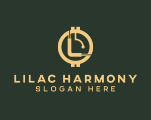 Gold Cryptocurrency Letter L logo design