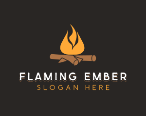 Bonfire Outdoor Flame logo design