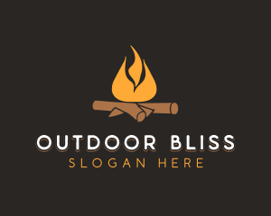 Bonfire Outdoor Flame logo design