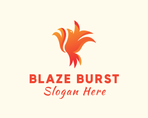 Fiery Phoenix Bird logo design