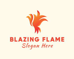 Fiery Phoenix Bird logo design
