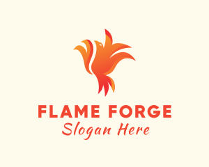 Fiery Phoenix Bird logo design