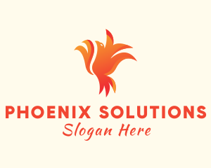 Fiery Phoenix Bird logo
