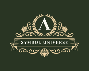 Lambda Symbol Floral Ornament logo