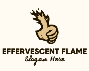 Hand Flaming Thumb logo design