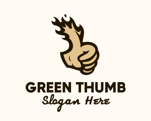 Hand Flaming Thumb logo design