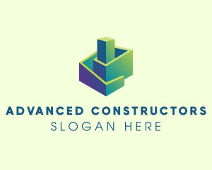 3D Construction Building logo design