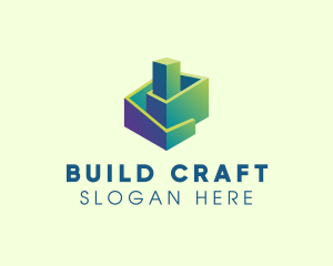 3D Construction Building logo design