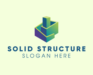 3D Construction Building logo design