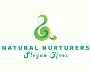 Natural Ampersand Lettering logo design