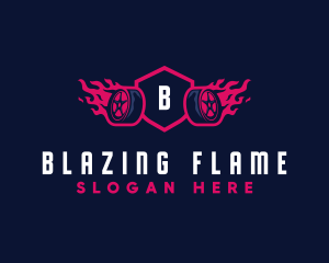 Flaming Tire Garage logo design