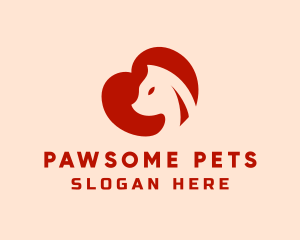Cat Pet Animal Heart logo